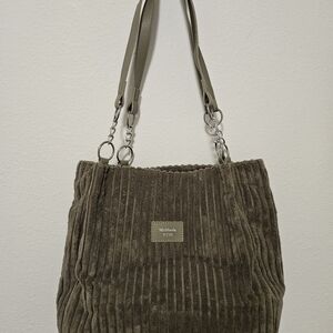 Green Corduroy Tote Bag